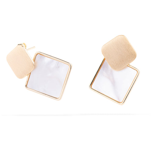 Arete de cuadros madre perla 26mm