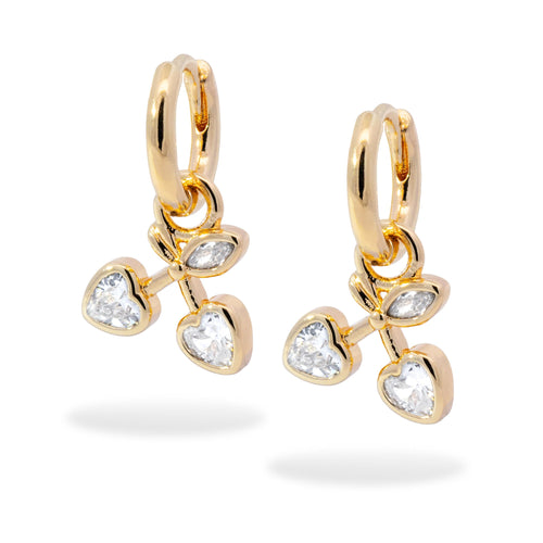 Huggies con colgante de cerezas con circonias 20mm