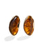 Arete de diseño ovalado irregular con resina ambar 36mm