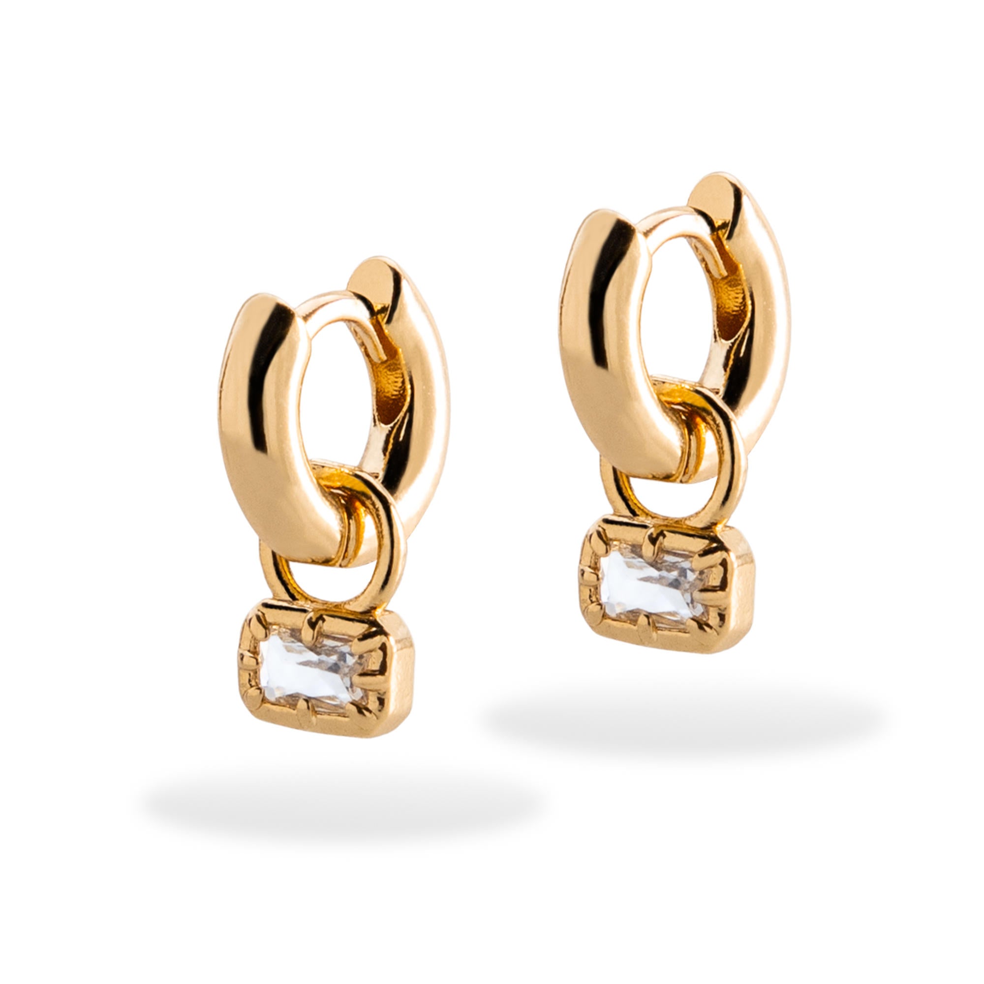 Arete  con circonia geometrica colgante 17mm