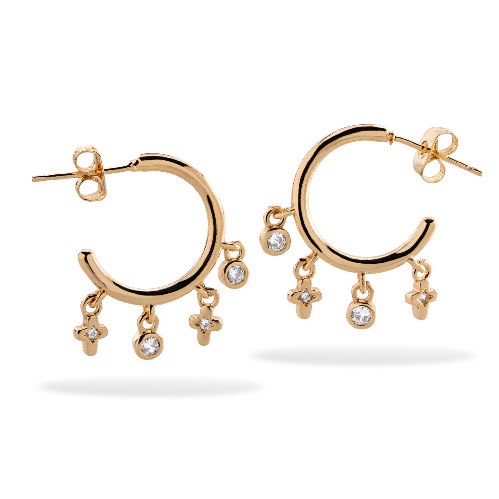 Arete dijes colgantes de cruces con circonias 24mm