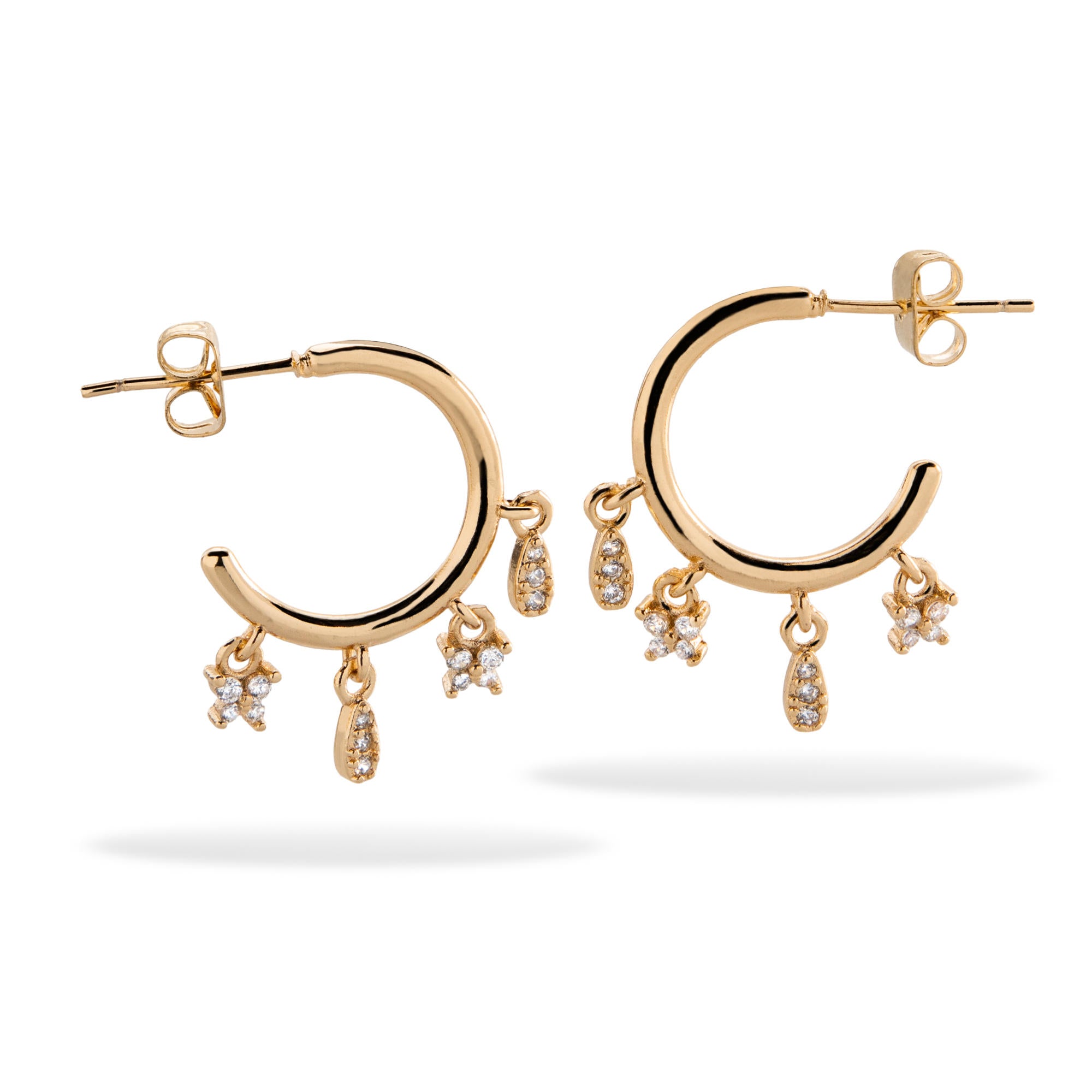 Arete dijes colgantes geometricos con circonias 25mm