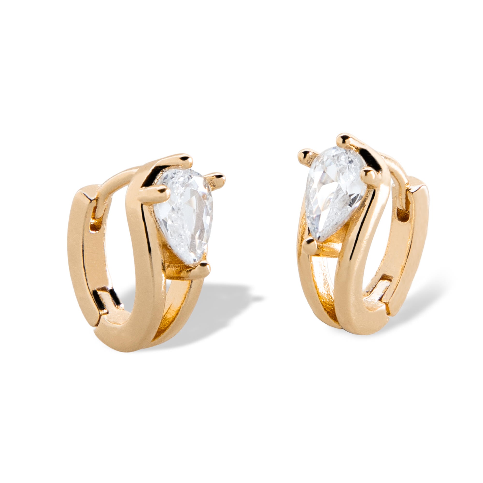 Aretes con circonia de gota 15mm