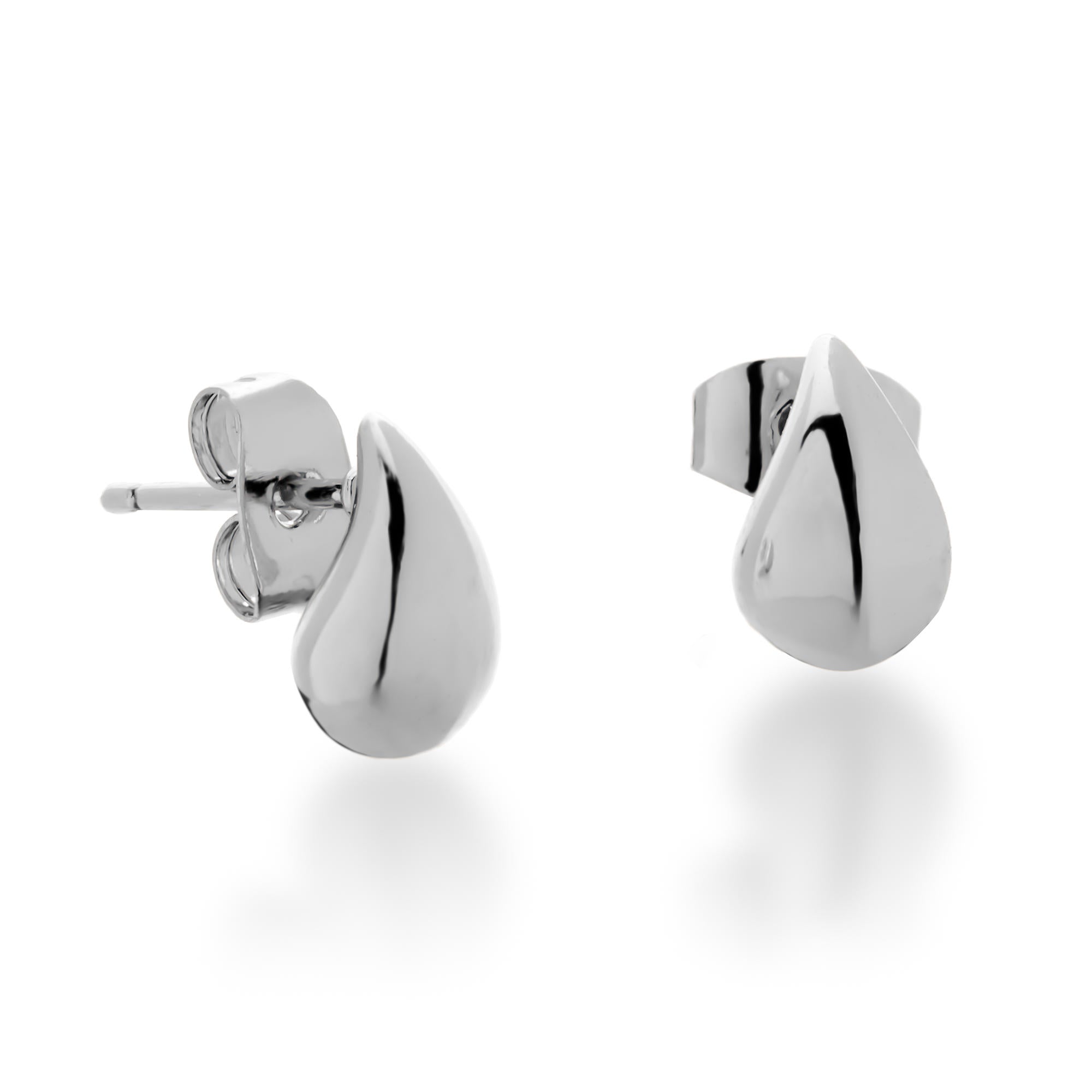 Arete mini gota de agua facetada lisa 10mm