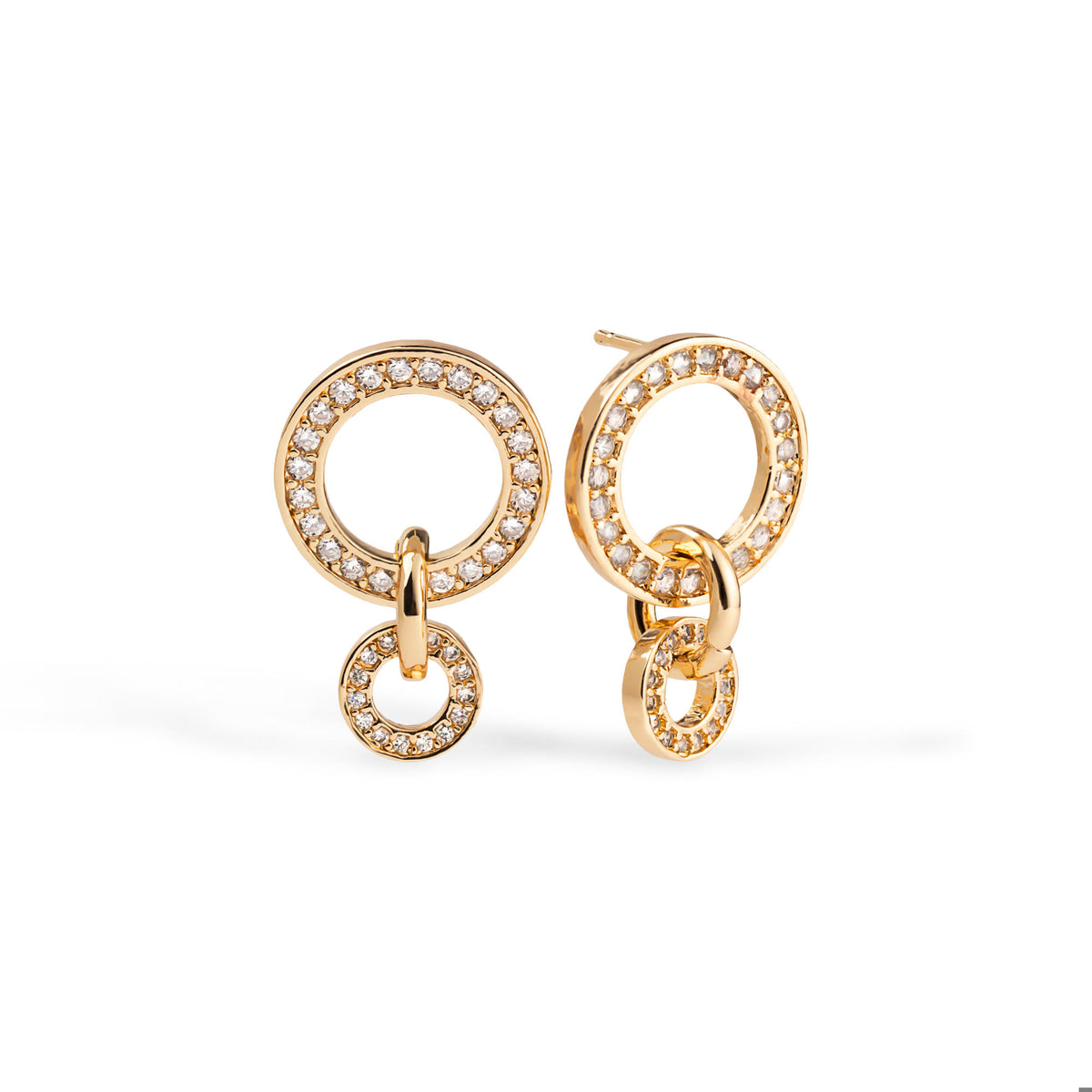 Aretes de circulos colgantes con circonias 23mm