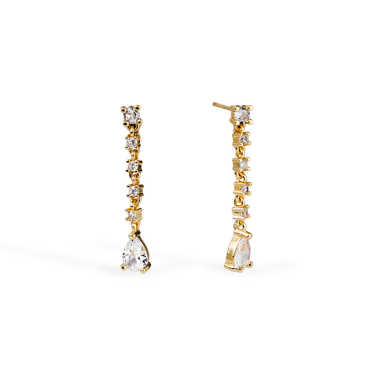 Arete de gota colgante con circonias 32mm