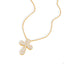 Collar cadena de caja y cruz redonda con circonias 45-50cm