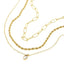 Collar triple mixto con circonia marquise 48mm