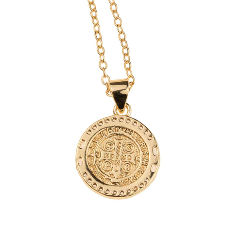 Collar con Medalla de San Benito con circonias 45-50cm