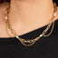 Collar de eslabones perlas cadena entrelazada 45-50cm