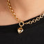 Collar broche bandola y dije chunky corazon 45cm