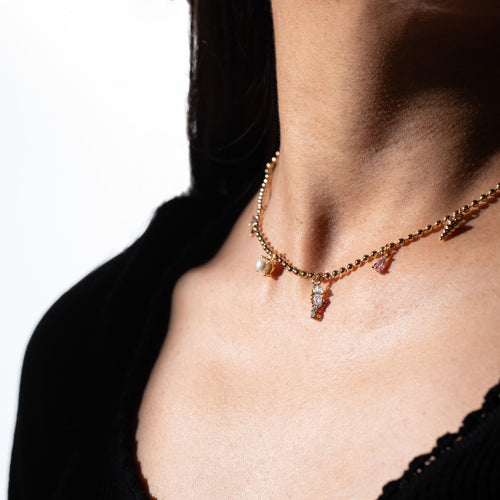 Collar de caracol estrella caballito de mar circonias 40-45cm