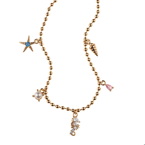 Collar de caracol estrella caballito de mar circonias 40-45cm