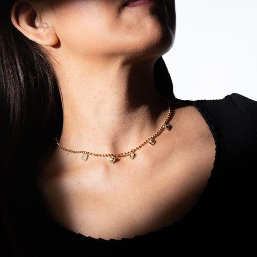 Collar de corazones circonias 40-45cm