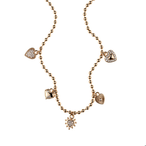 Collar de corazones circonias 40-45cm