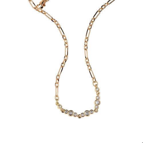 Collar de eslabones con circulos y circonias 45-50cm