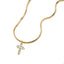 Collar cola de raton cuadrada y cruz circonias 45-50cm