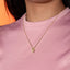 Collar eslabon de cadena y aro entrelazados circonias 45-50cm