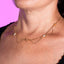 Collar de cadenas colgante con circonias y estrellas 40-45cm