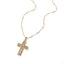 Collar crucifijo textura de rombos y circonias 45-50cm