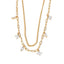 Collar doble colgantes circonias marquise rombo 50-55cm