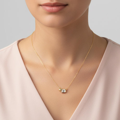 Collar catarina con circonia rectangular 45-50cm