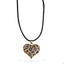 Corbatin vinil negro dije corazon circonias 120cm