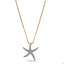 Collar ajustable eslabon estrella de mar circonias 50cm
