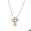 Collar cruz con circonias baguette 45-50cm