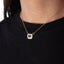 Collar  dije rectangular y circonia verde esmeralda 45-50cm