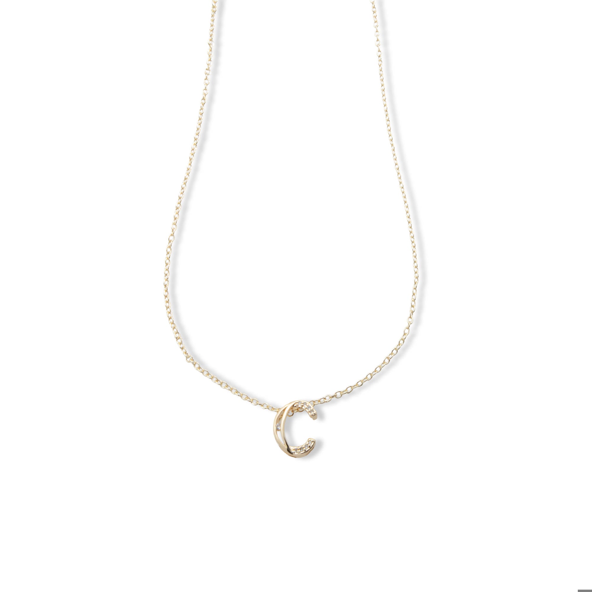 Collar letra acanalada con circonias 45-50cm
