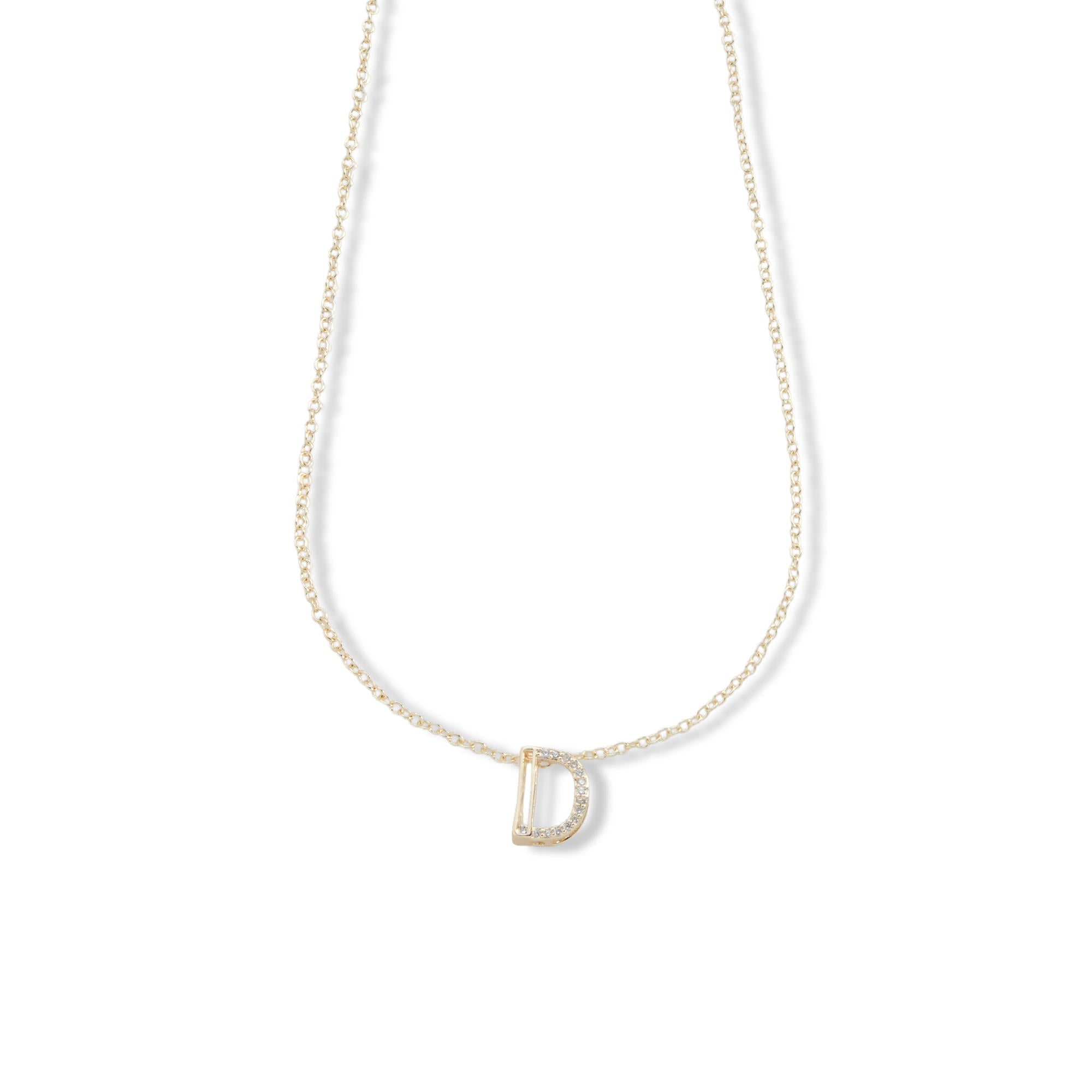 Collar letra acanalada con circonias 45-50cm