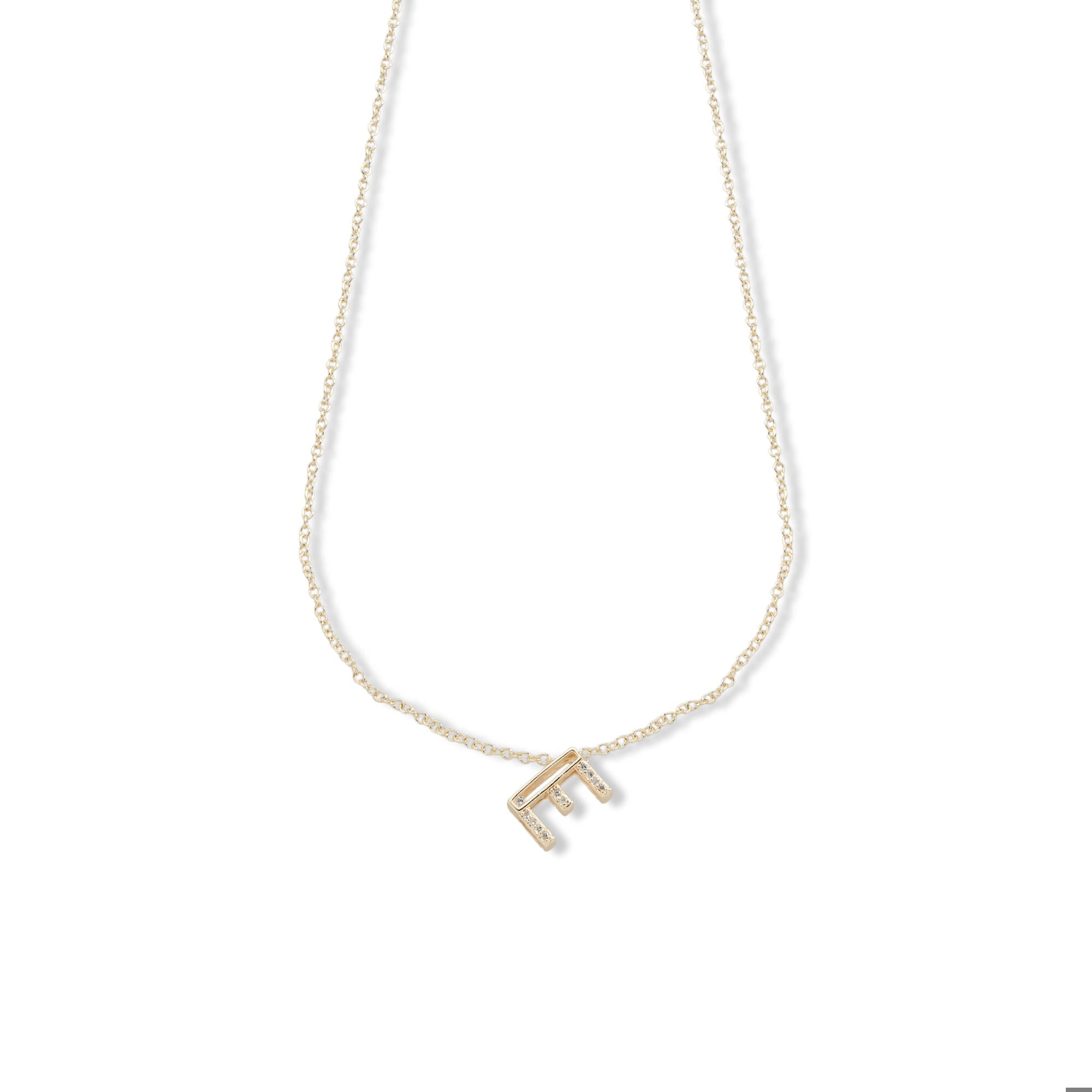 Collar letra acanalada con circonias 45-50cm