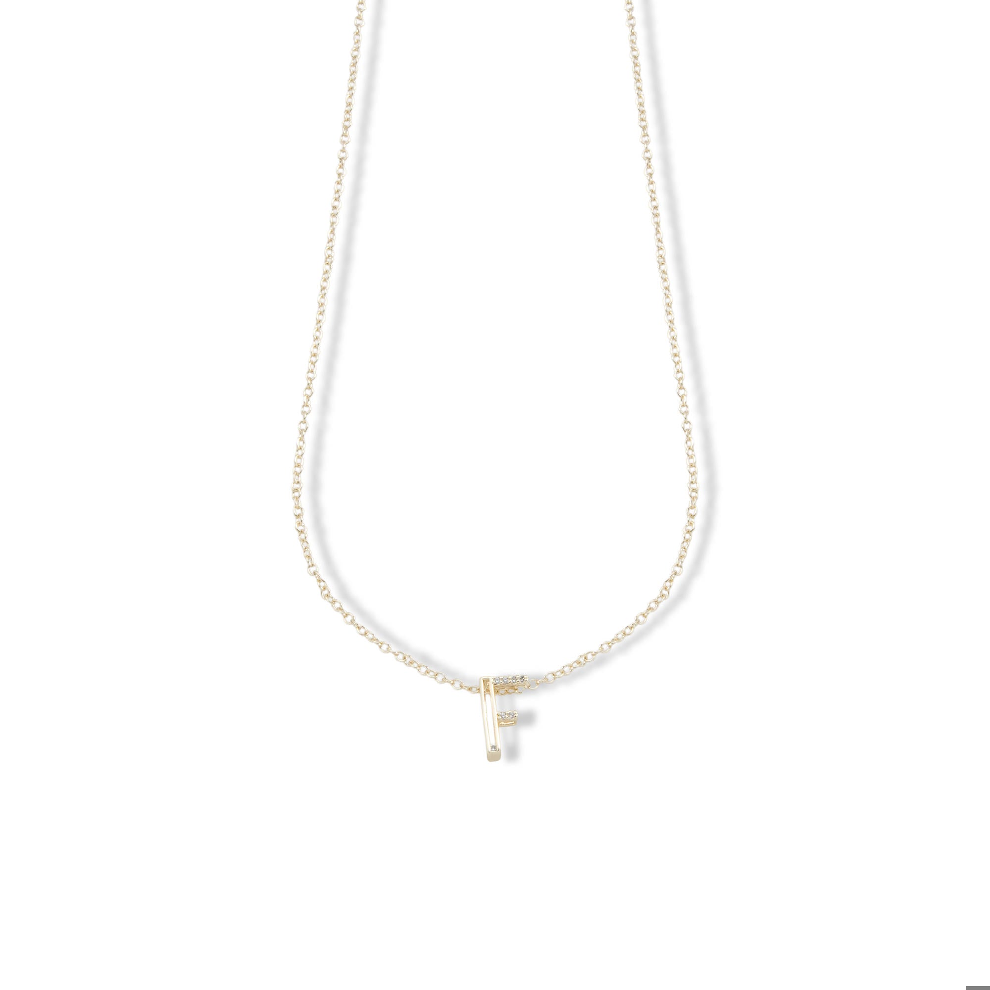 Collar letra acanalada con circonias 45-50cm