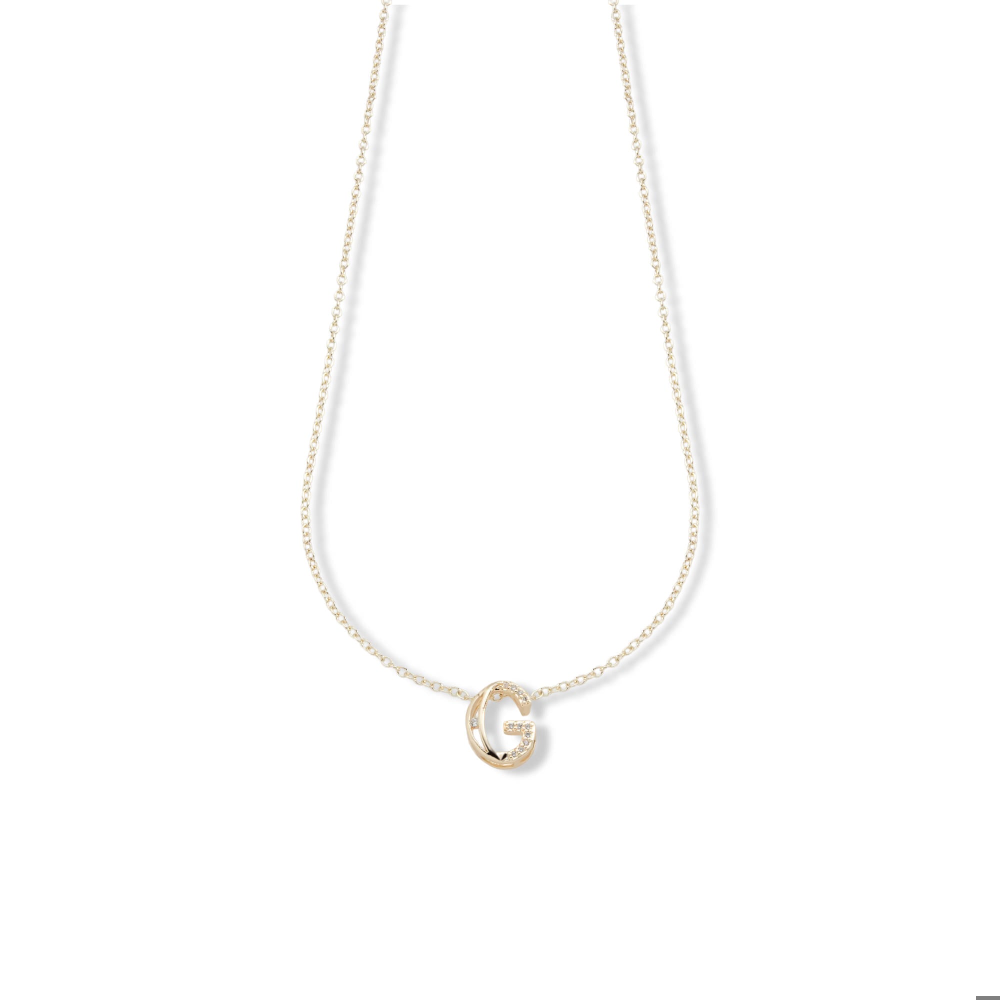 Collar letra acanalada con circonias 45-50cm