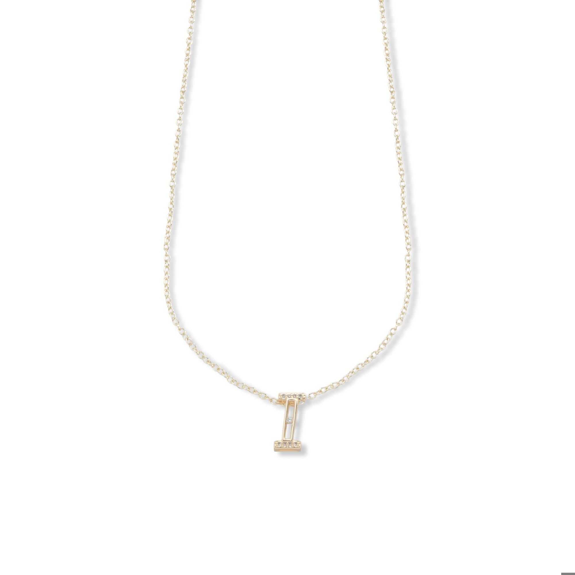 Collar letra acanalada con circonias 45-50cm