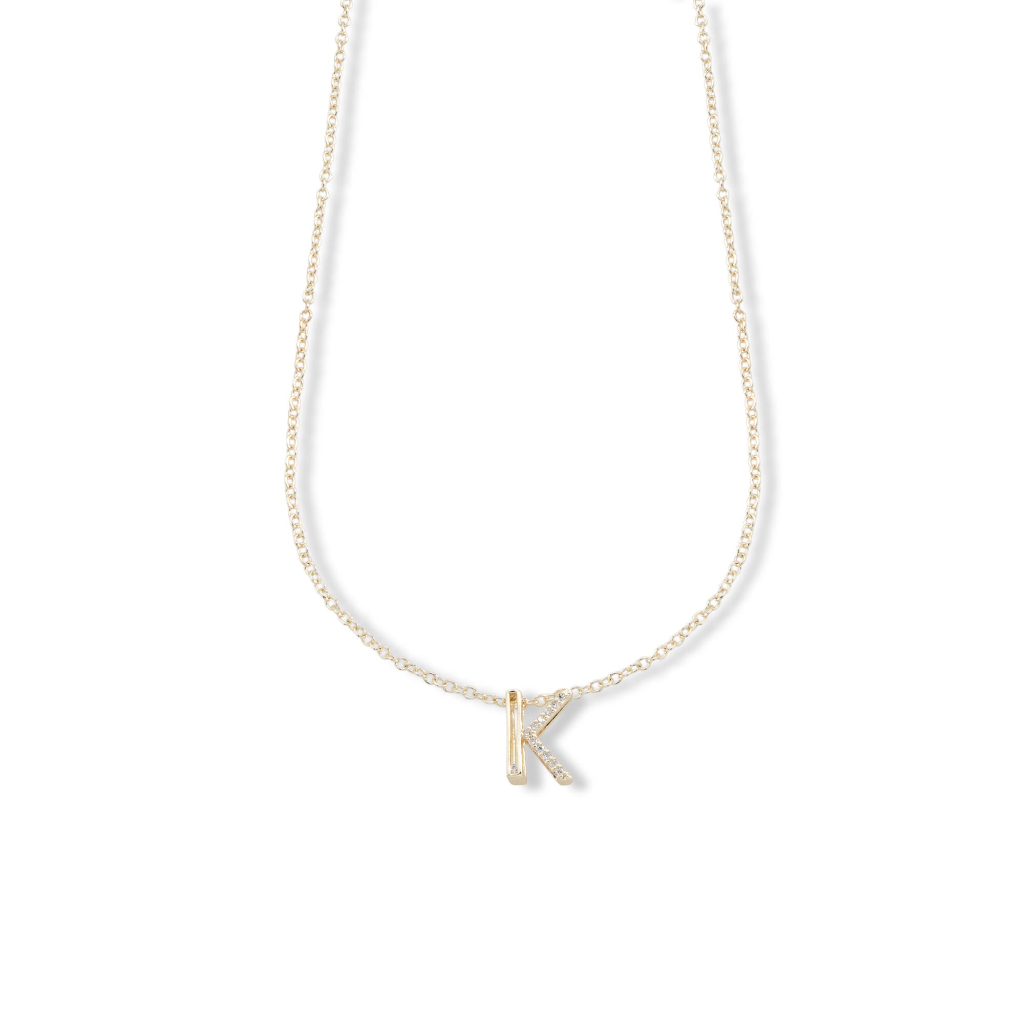 Collar letra acanalada con circonias 45-50cm
