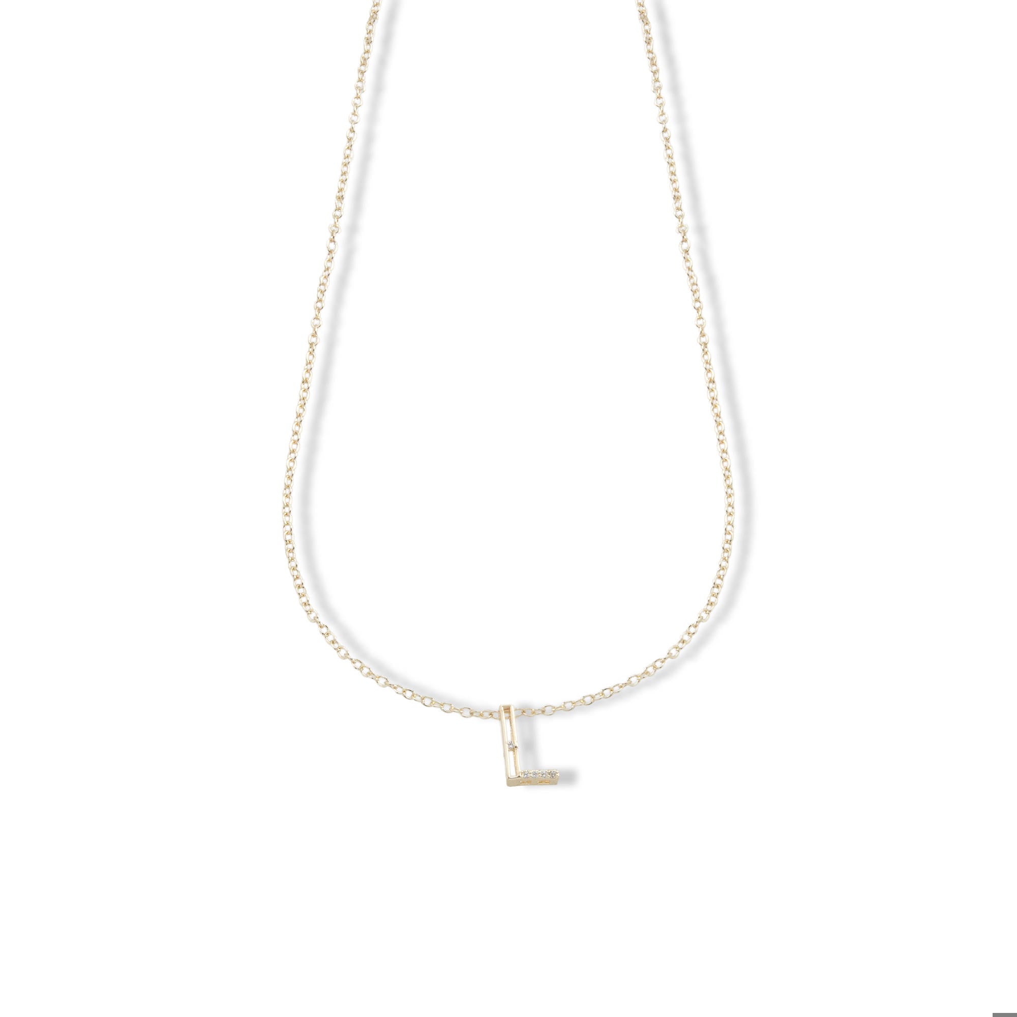 Collar letra acanalada con circonias 45-50cm