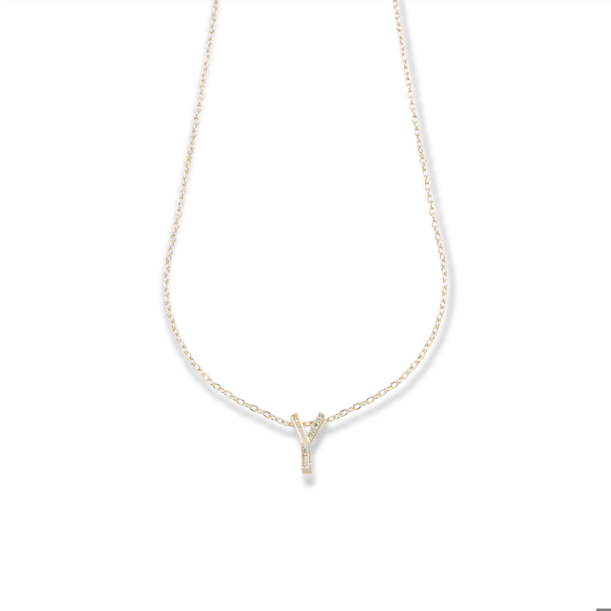 Collar letra acanalada con circonias 45-50cm