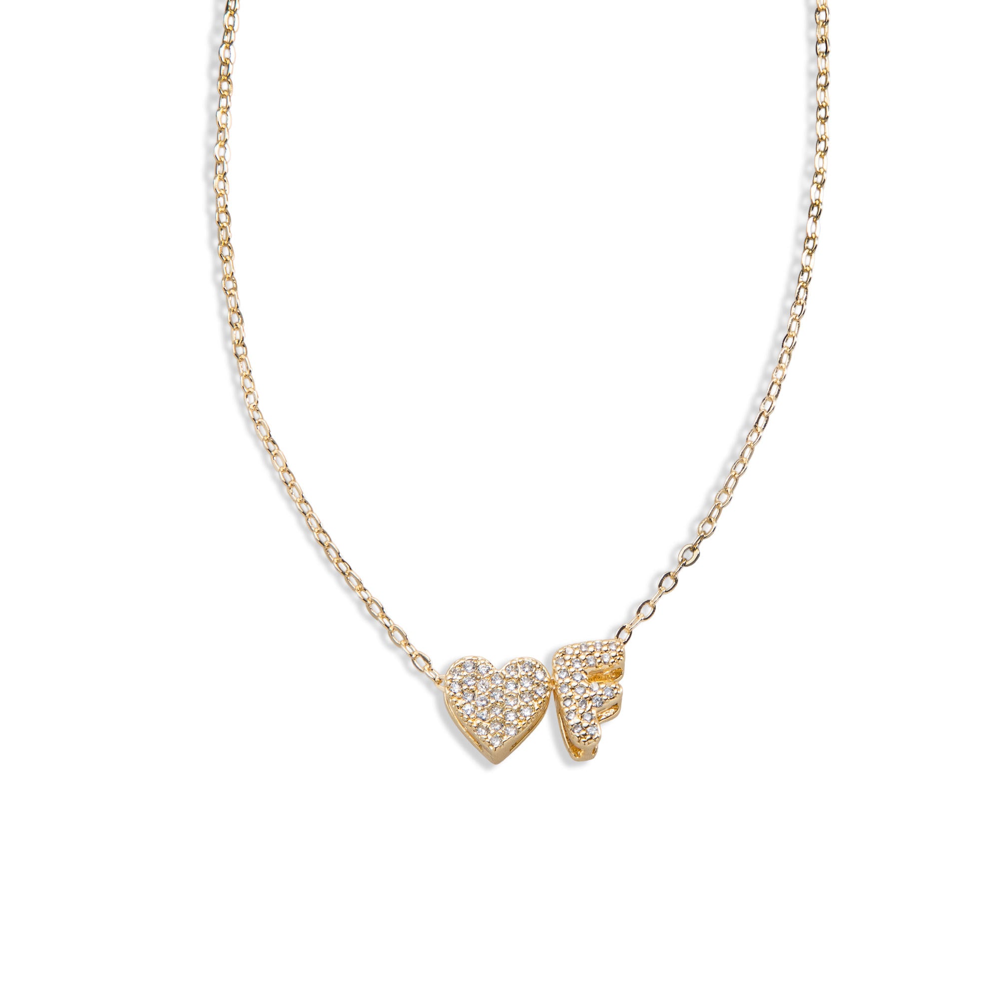 Collar con letra y corazon circonias 45-50cm