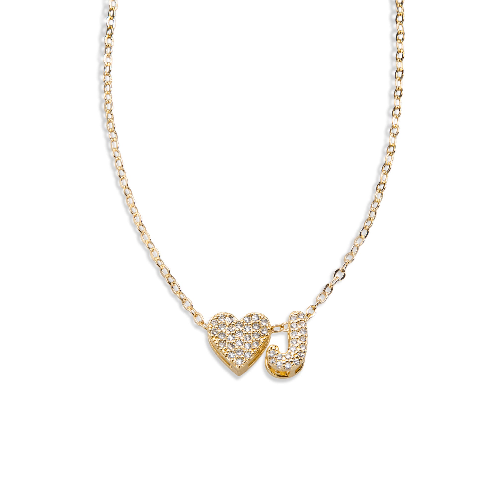 Collar con letra y corazon circonias 45-50cm