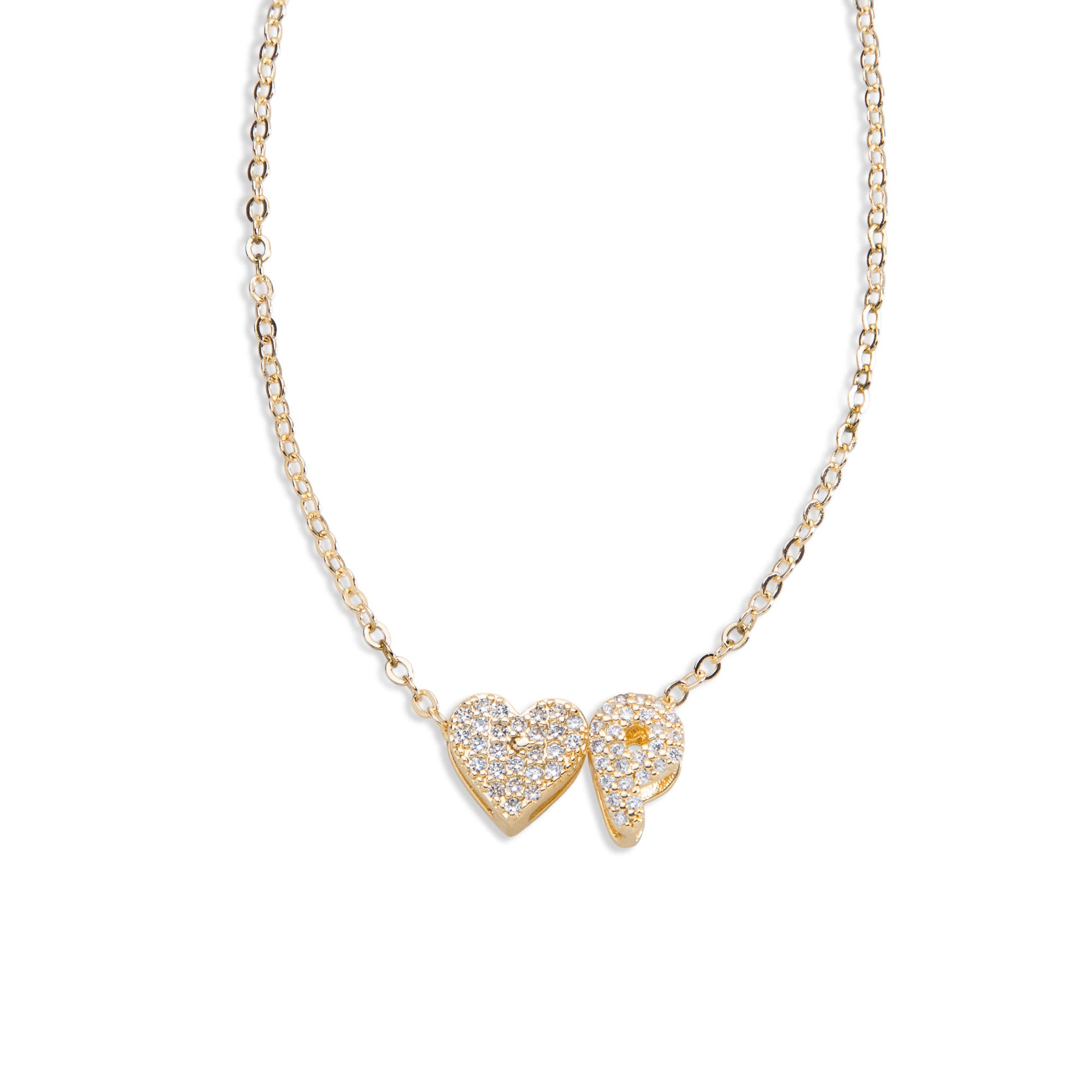 Collar con letra y corazon circonias 45-50cm