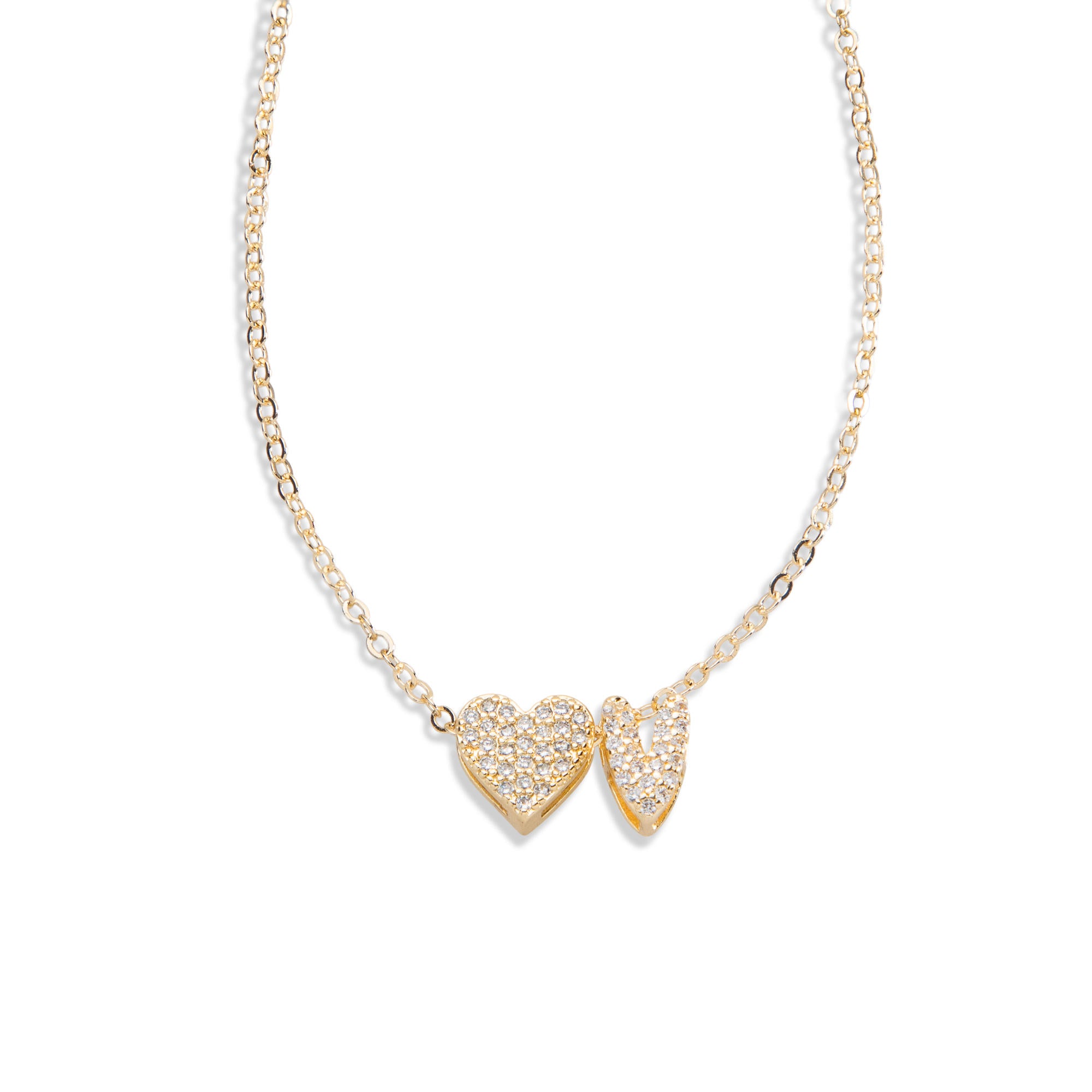 Collar con letra y corazon circonias 45-50cm