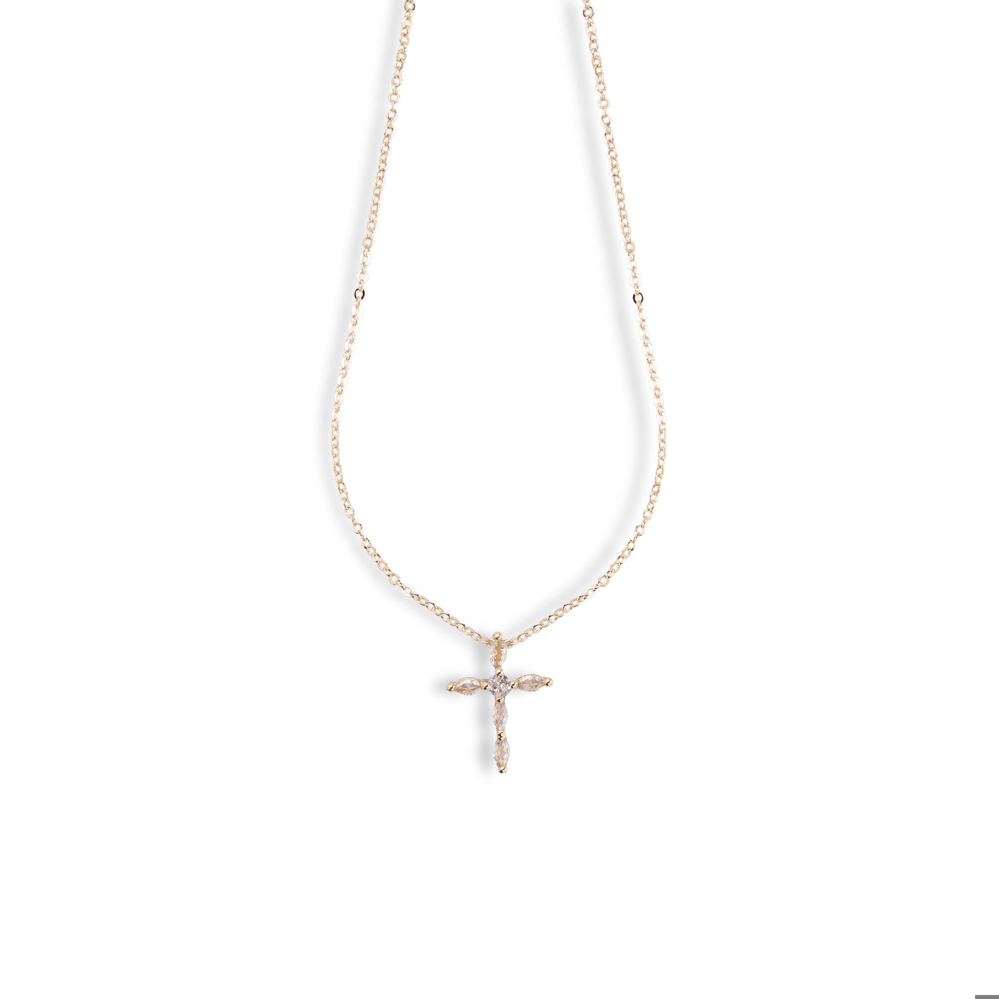 Collar  con Cruz circonia marquise 45-50cm
