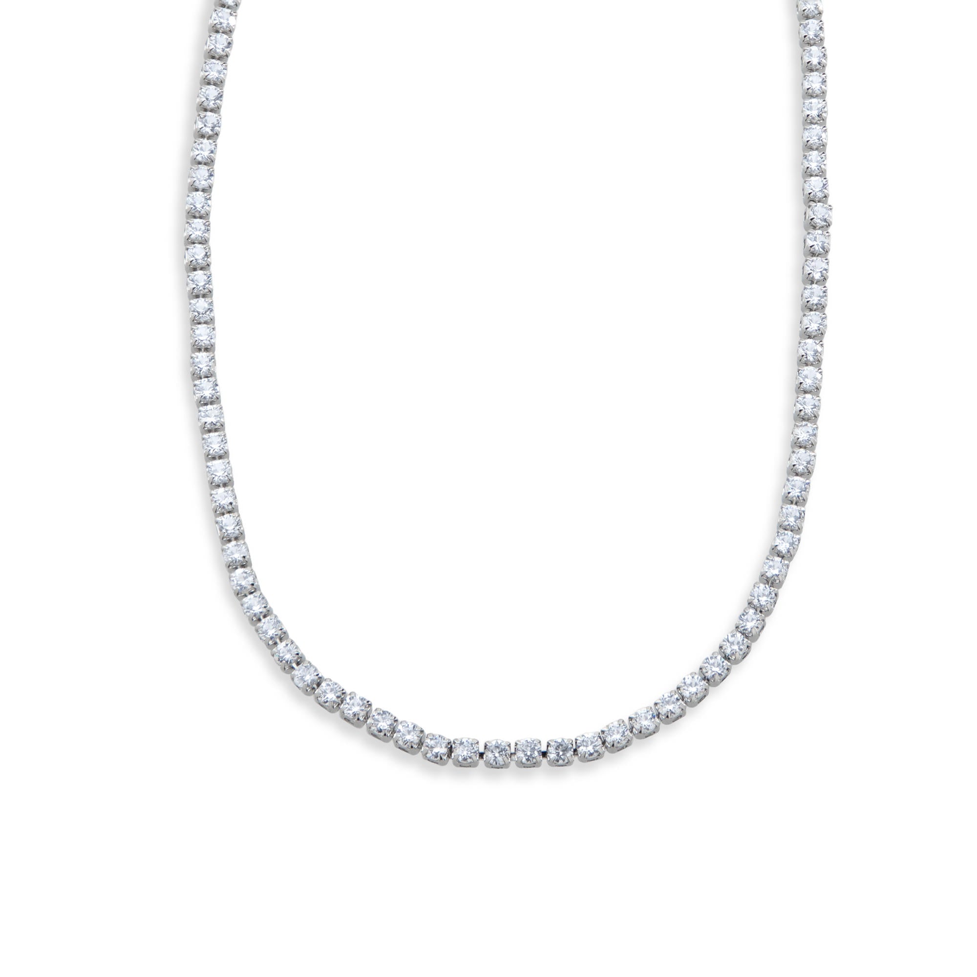 Collar gargantilla con circonias y broche de caja 40cm