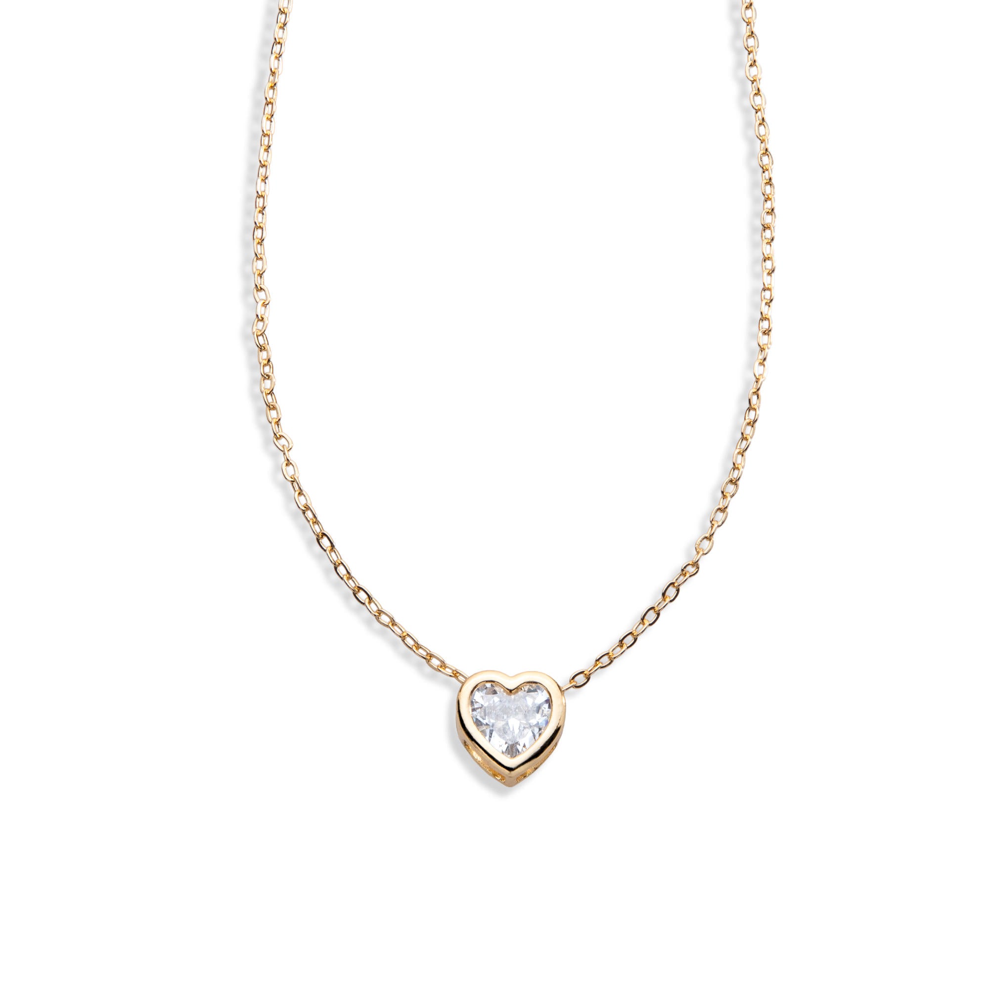 Collar dije circonia de corazon biselado 45-50cm