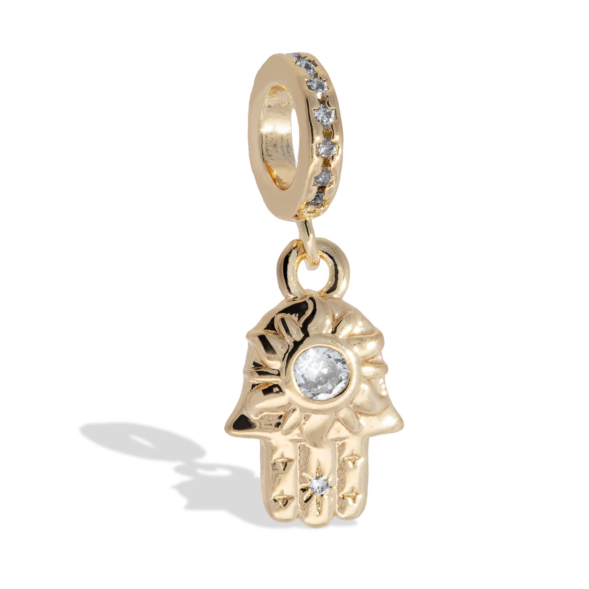 Charm mano de fatima con circonias 12mm