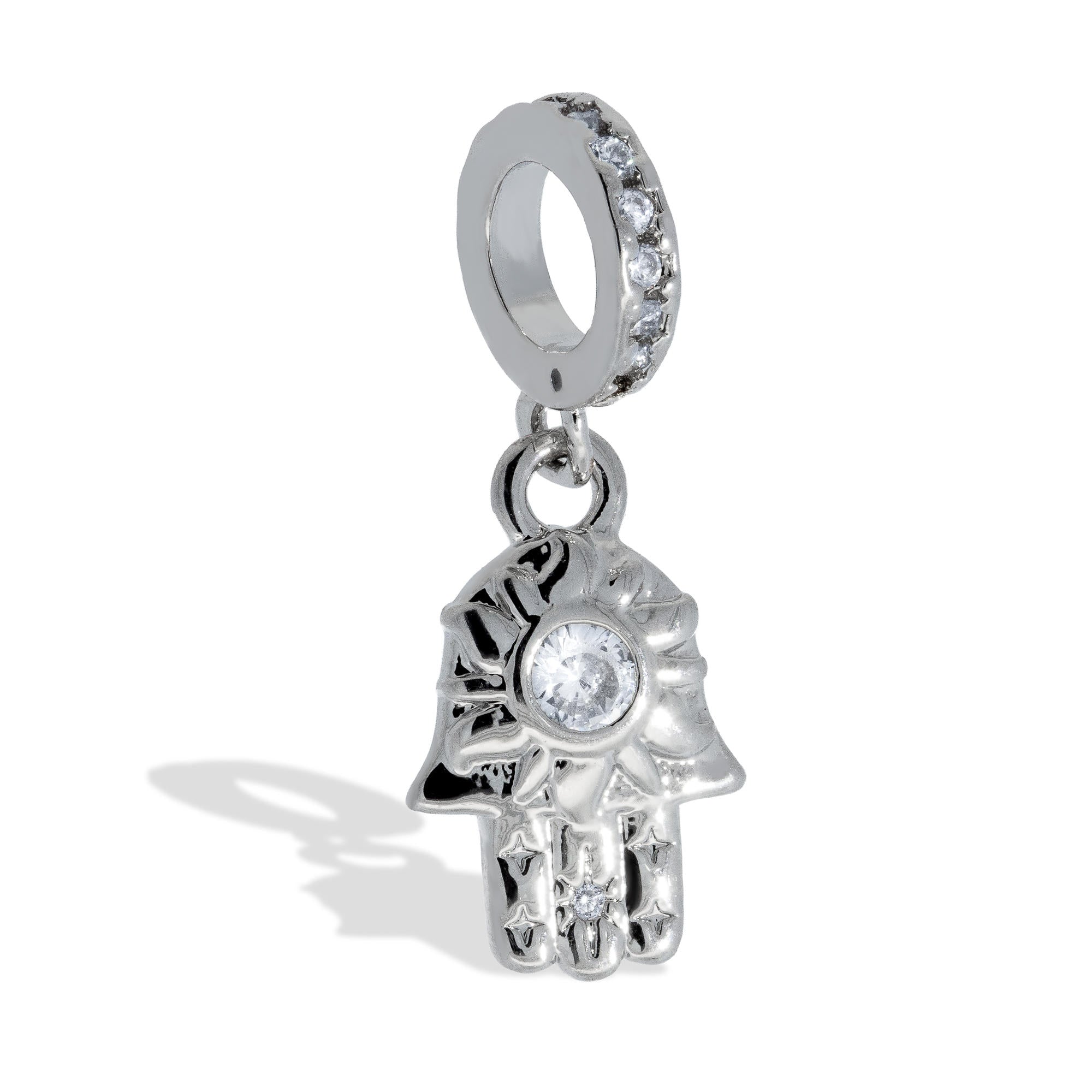 Charm mano de fatima con circonias 12mm