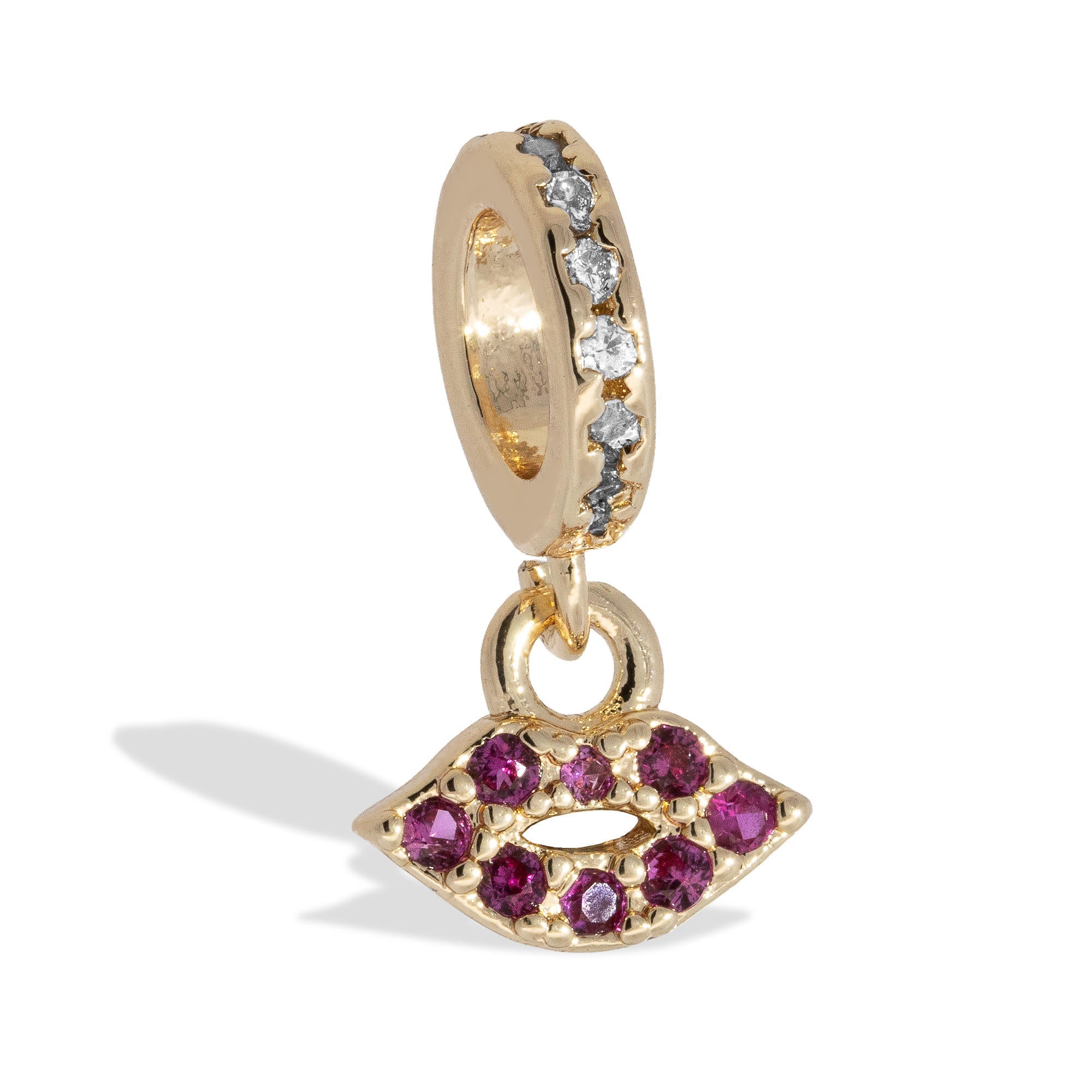 Charm de labios con circonias 5mm