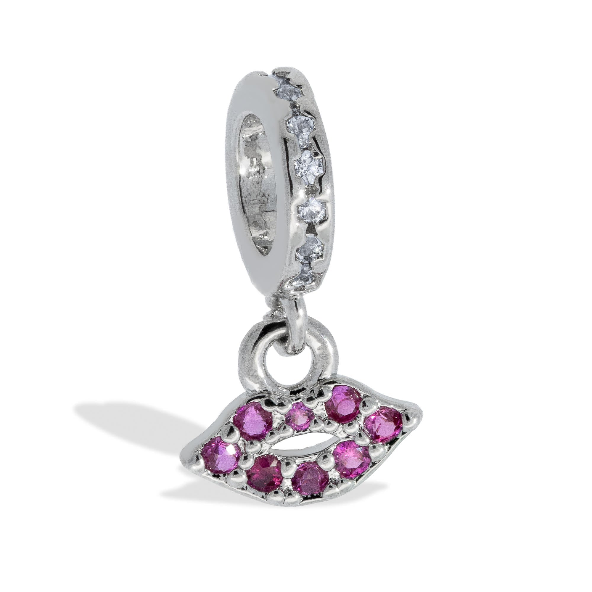 Charm de labios con circonias 5mm